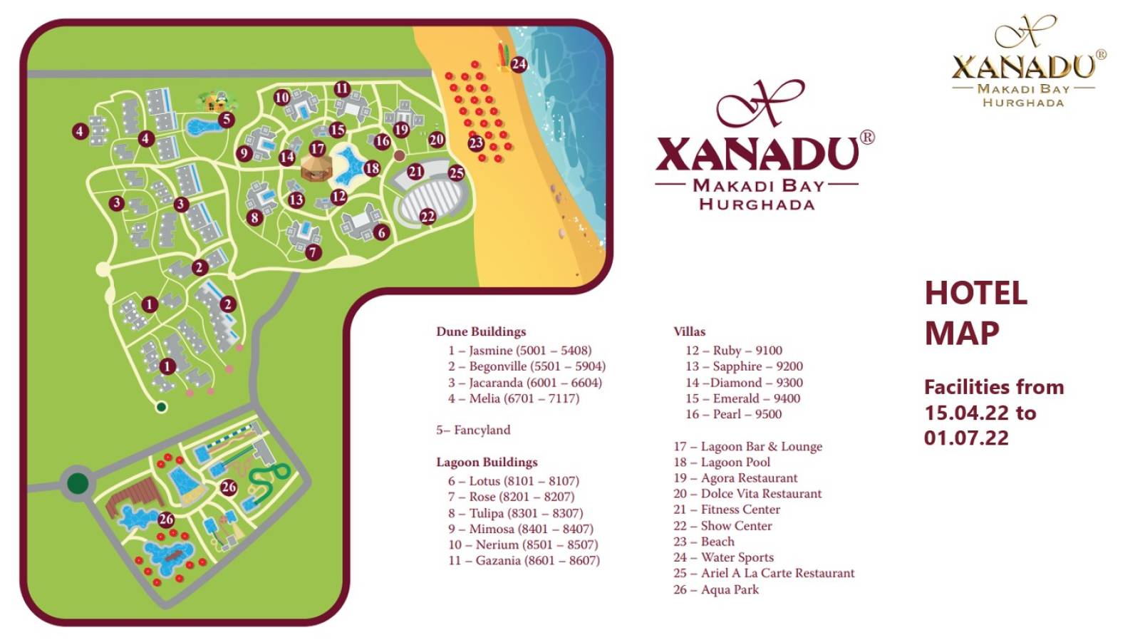 Карта отеля Xanadu Makadi Bay